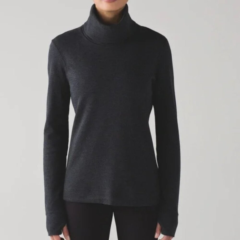 Lululemon Double Up long sleeve Turtleneck Top 4 gray black